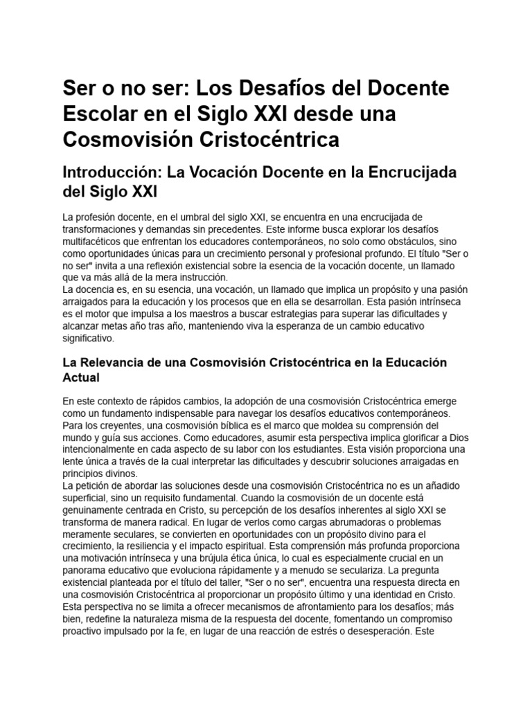 Desafíos del Docente en el Siglo XXI | PDF | Inteligencia (IA) y ...