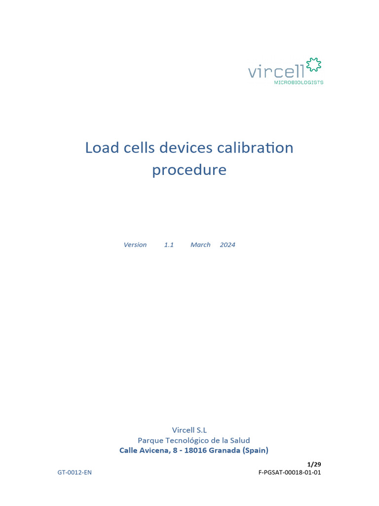 GT-0012 Load Cells Devices-Calibration Procedure | PDF | Calibration ...