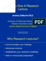 How To Give A Research: Andrea Dimartini M.D