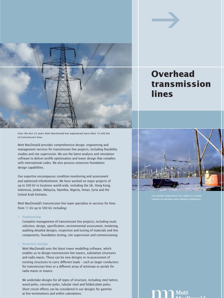 Overhead Transmission Lines PDF Electricity Electrical Engineering