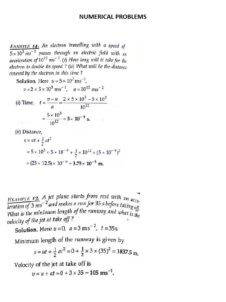 Numerical Problems | PDF