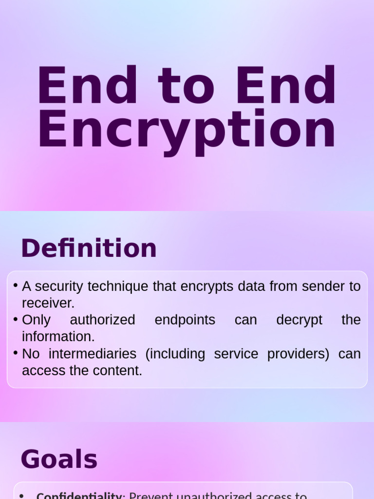 End-to-End Encryption Explained | PDF