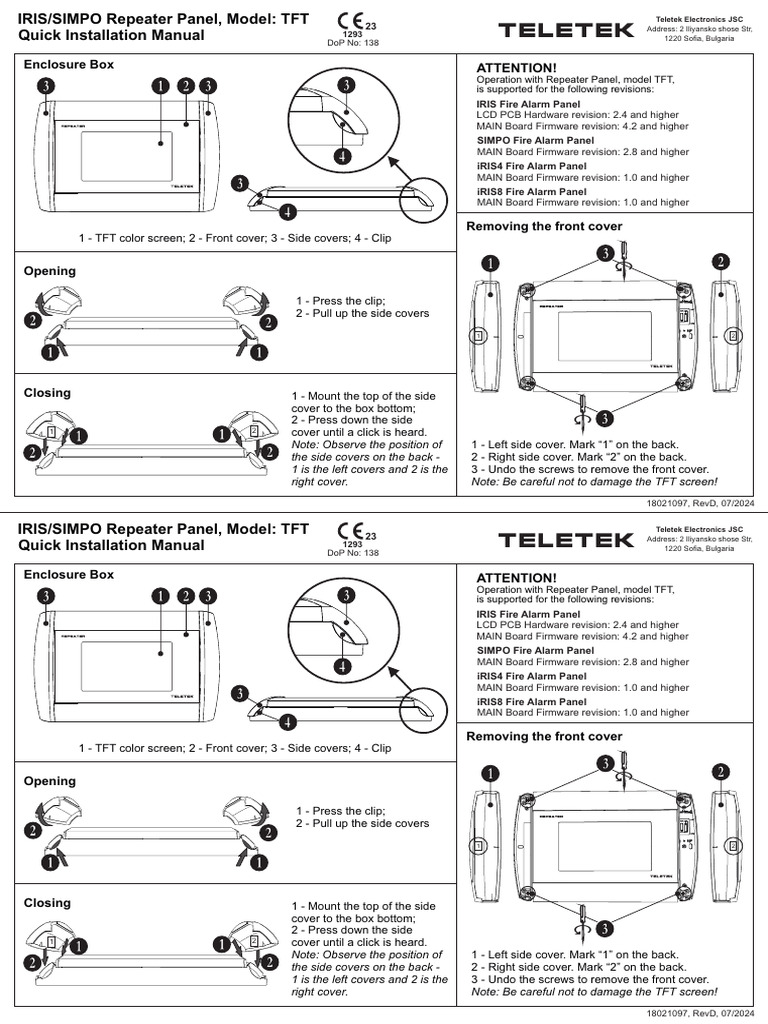 Connection Instruction Repeater TFT Panel 072024 en ZJNSCG | PDF ...