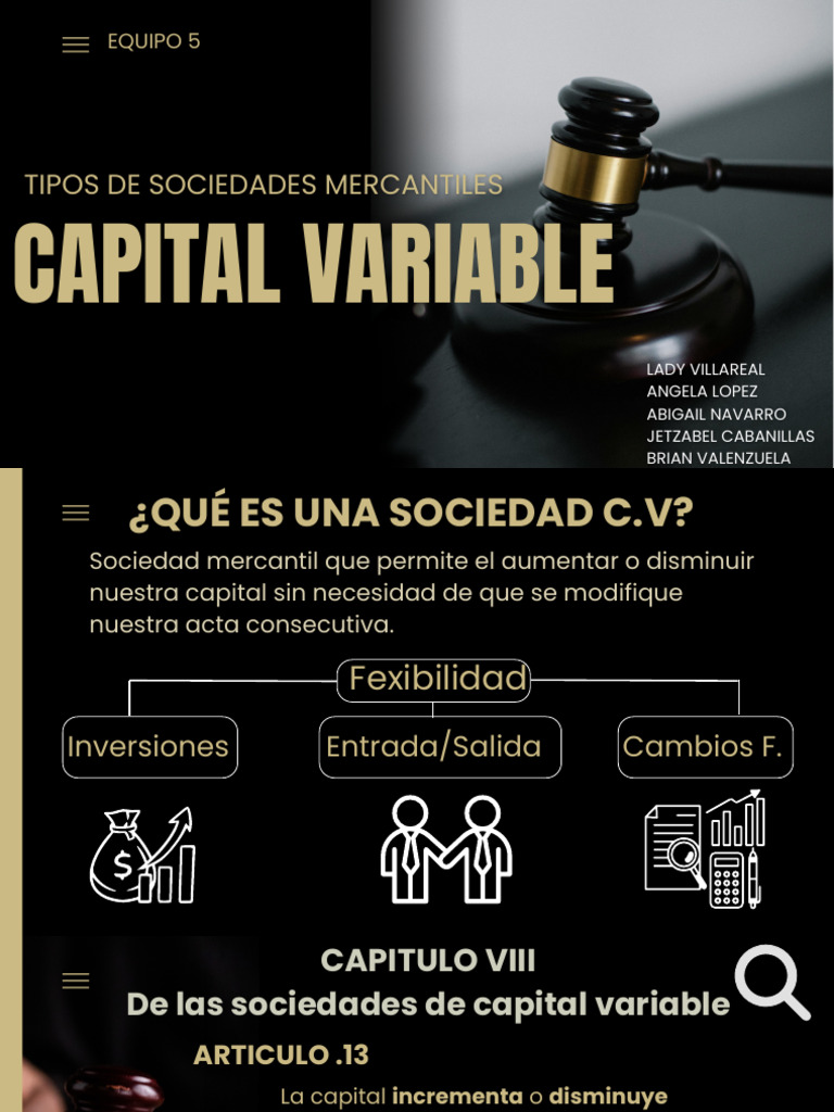 Sociedades de Capital Variable: Guía Legal | PDF | Sociedad de ...