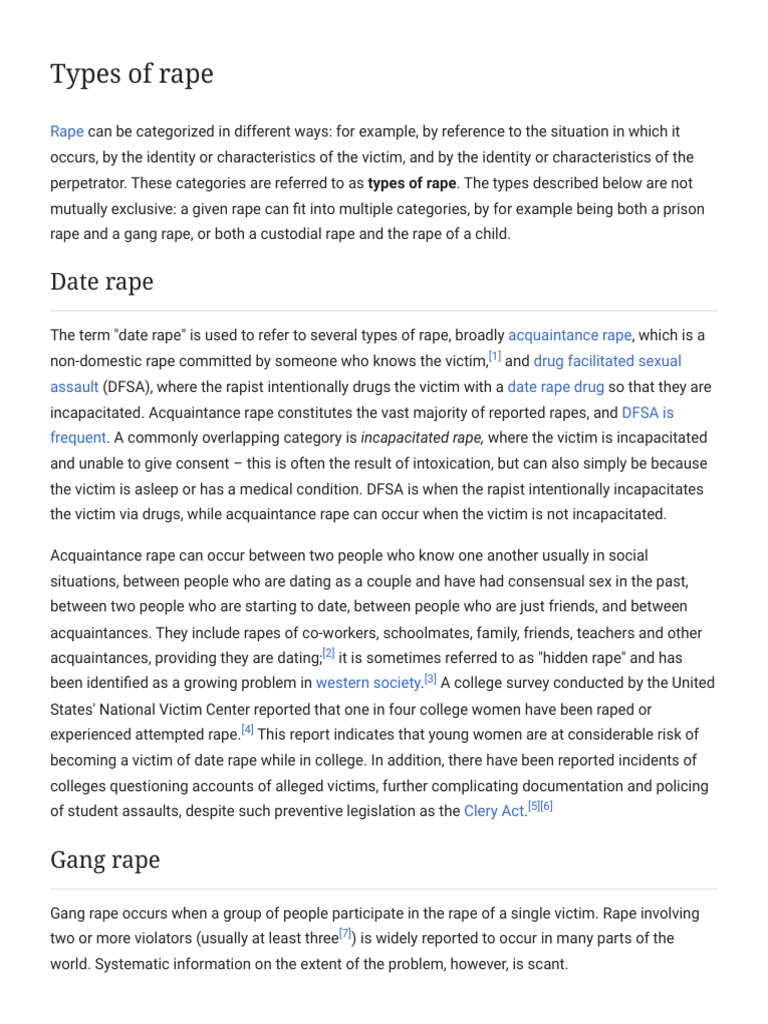 Types of Rape Explained | PDF | Rape | Crimes