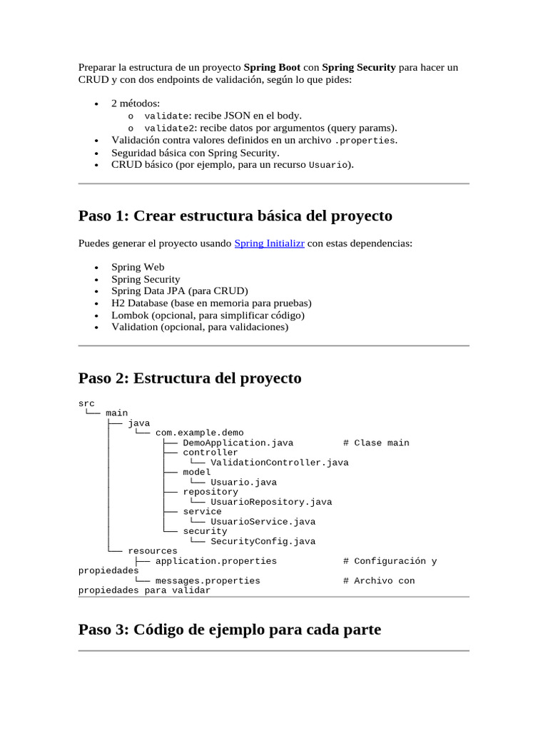 Estructura de Proyecto Spring Boot CRUD | PDF | Java (lenguaje de ...