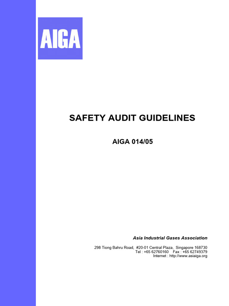 AIGA 014 - 05 Safety Audit Guidelines | PDF | Safety | Audit