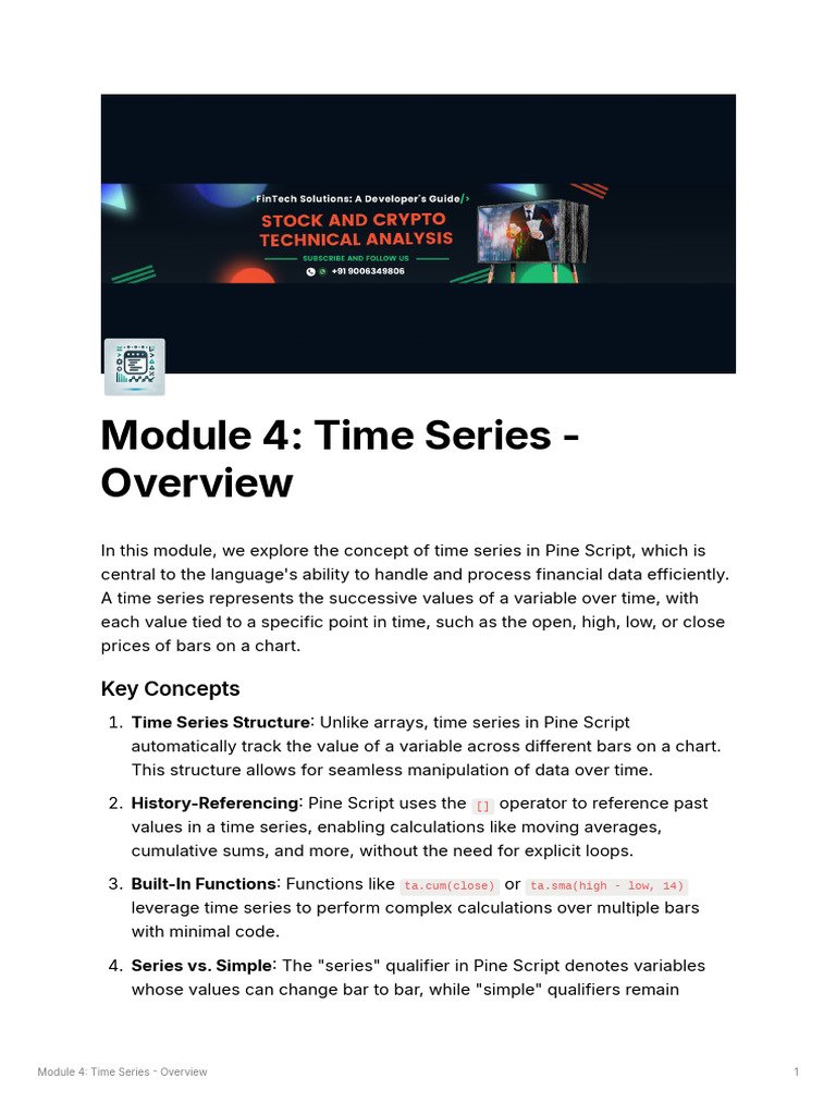 Time Series Overview in Pine Script | PDF