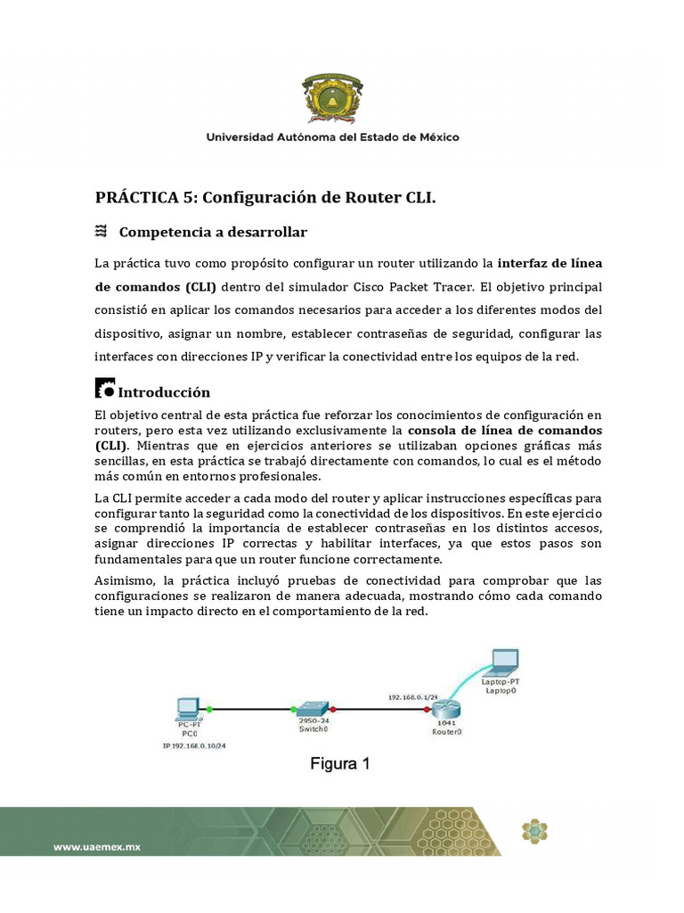 Configuración de Router en CLI con Cisco | PDF | Enrutador (Computación ...