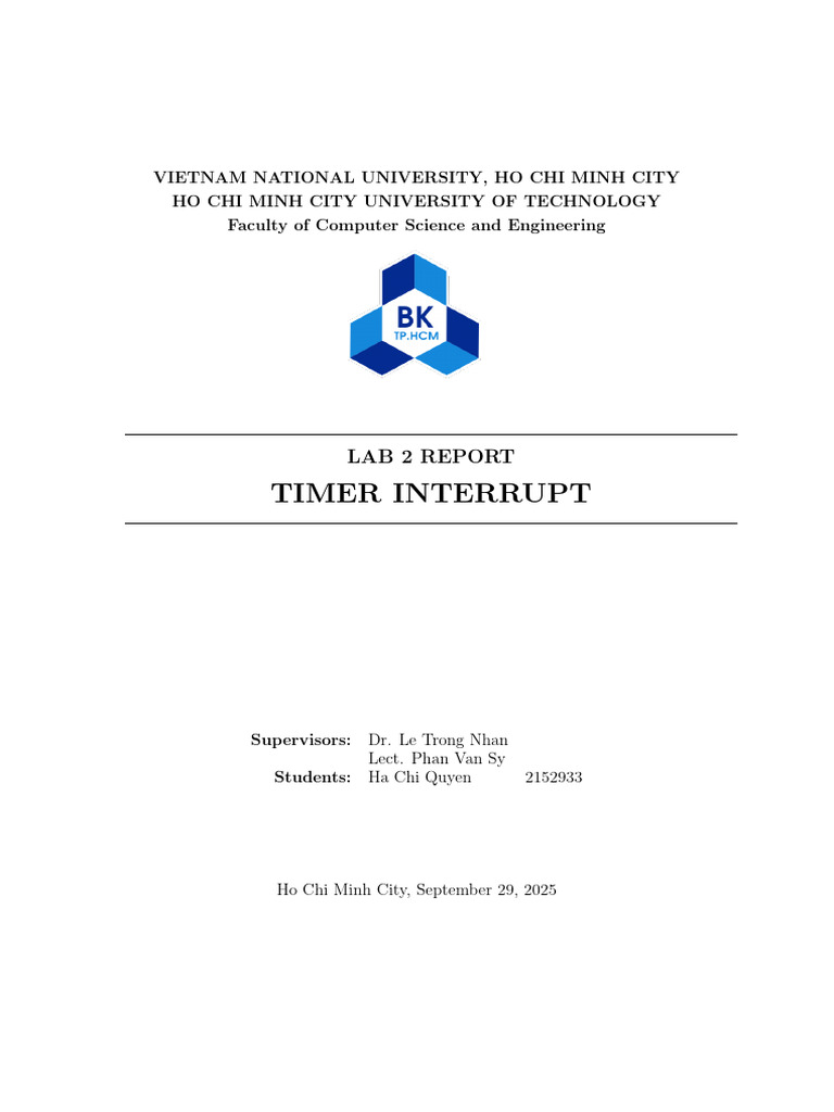 STM32 Timer Interrupt Lab Report | PDF | Embedded System | Microcontroller