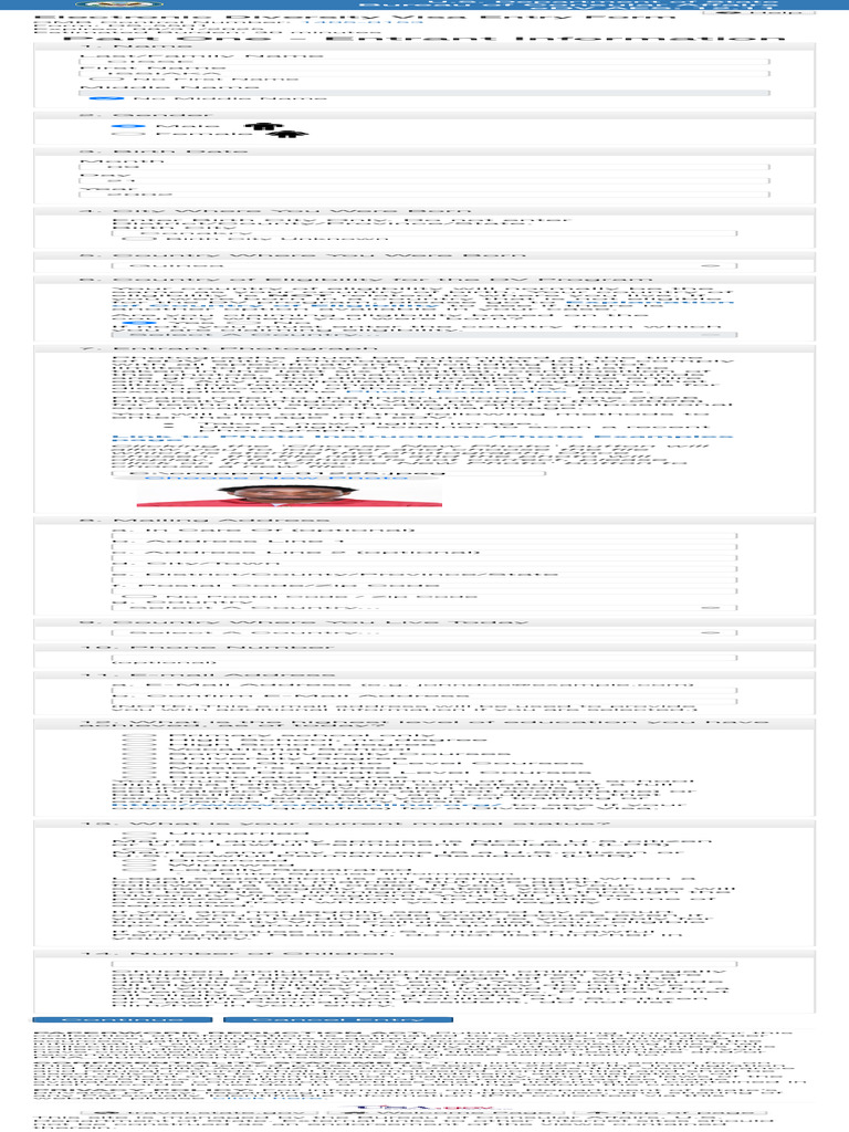 Electronic Diversity Visa Entry Form | PDF | Zip Code
