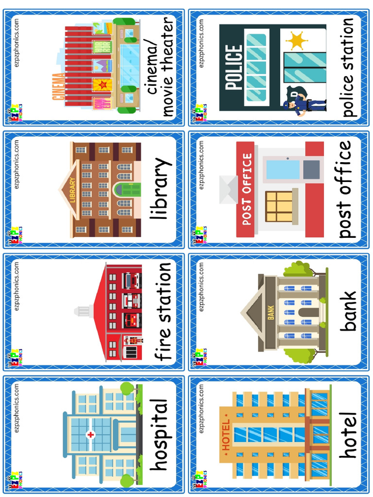 Places in The City My First English Words Mini Flashcardsgame Cards ...