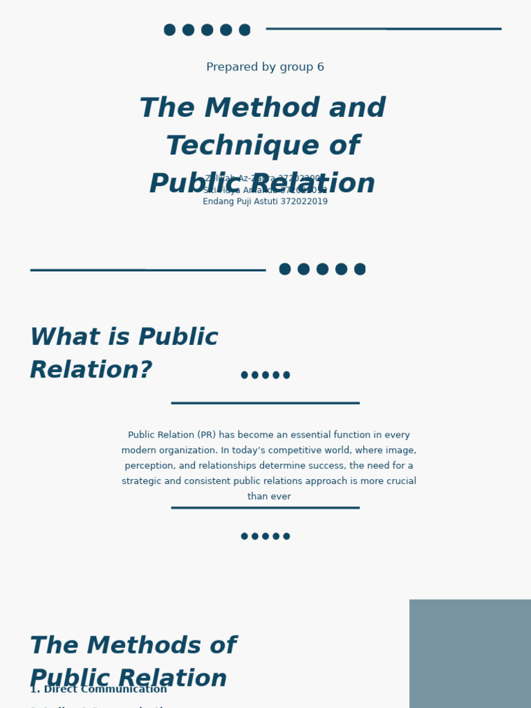 Essential Methods of Public Relations | PDF