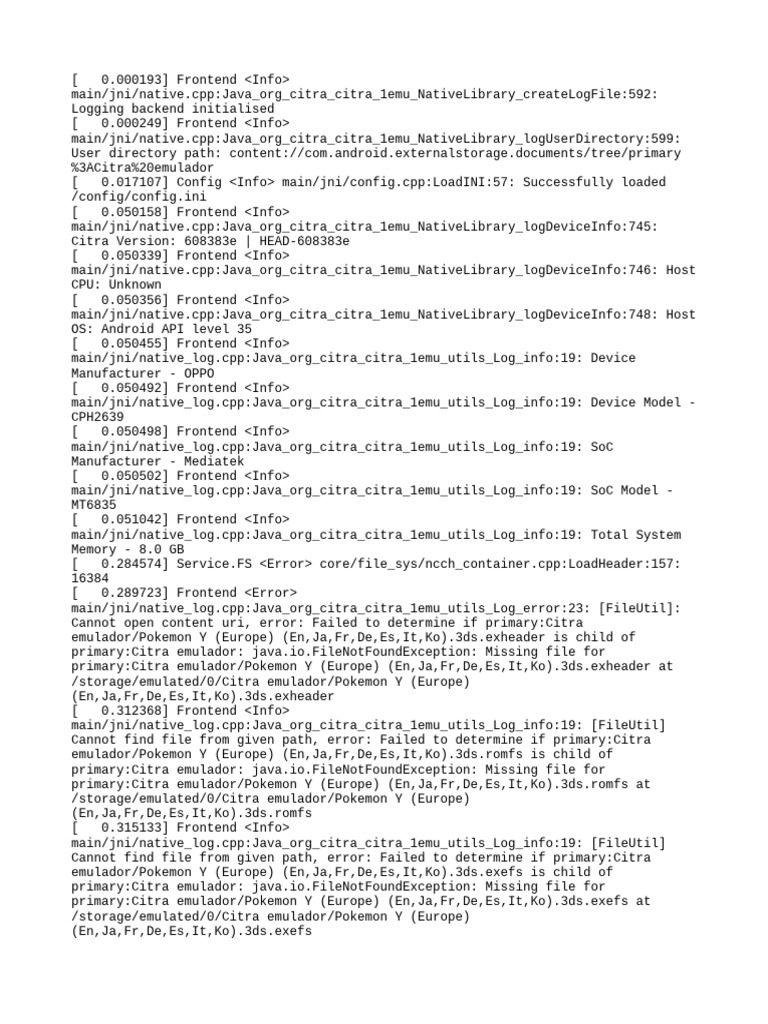 Citra Emulator Log Analysis on Android | PDF | Emulator | Computer ...