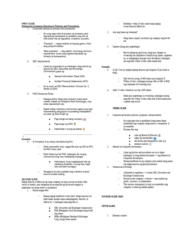Company Disclosure Policies Overview | PDF | Corporate Governance ...