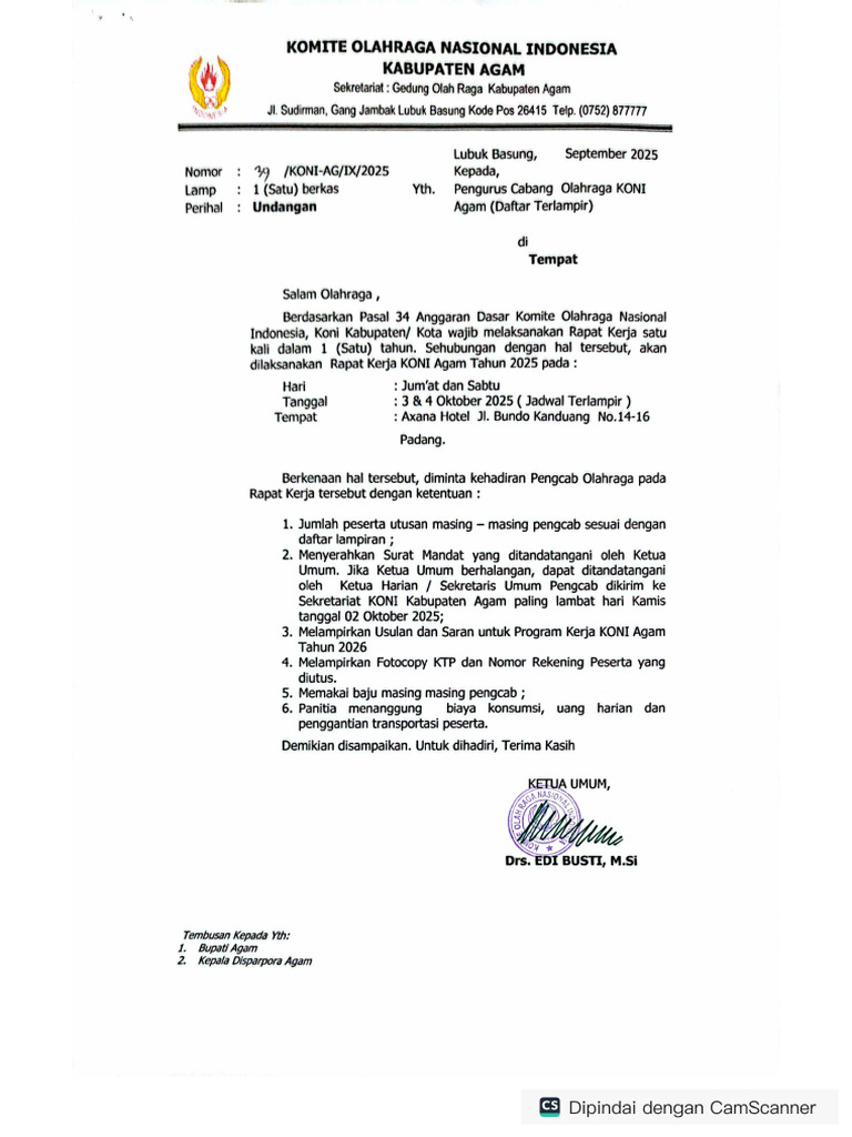 Undangan Raker Cabor | PDF