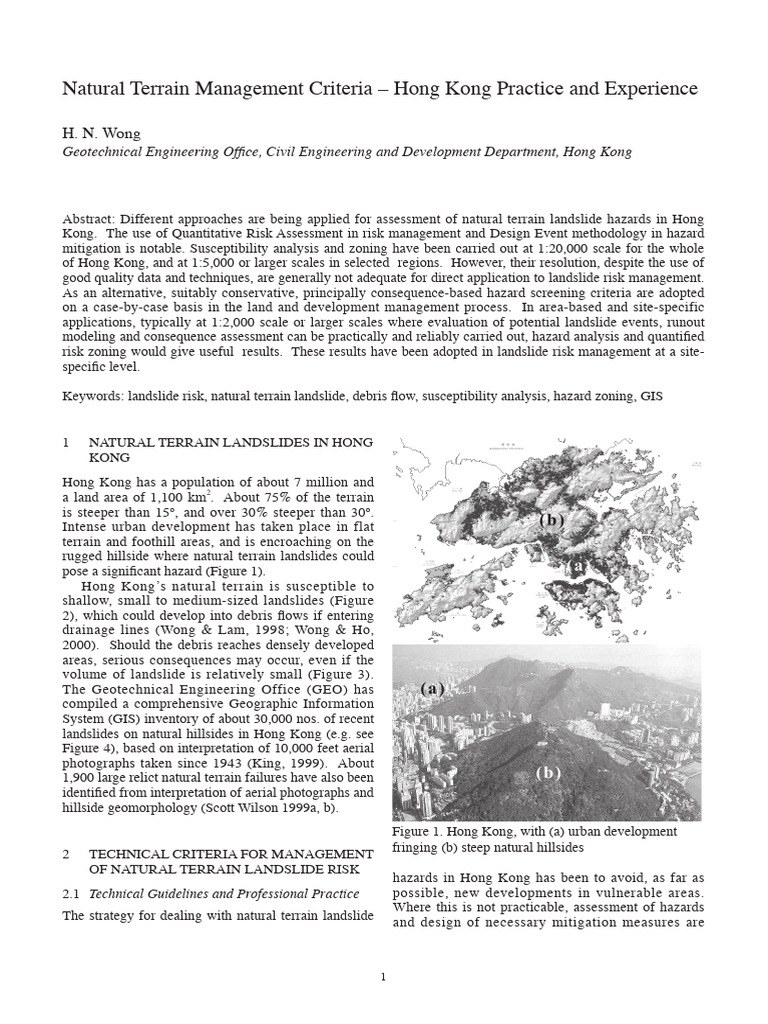 Hong Kong Natural Terrain Landslide Risk | PDF | Landslide | Risk