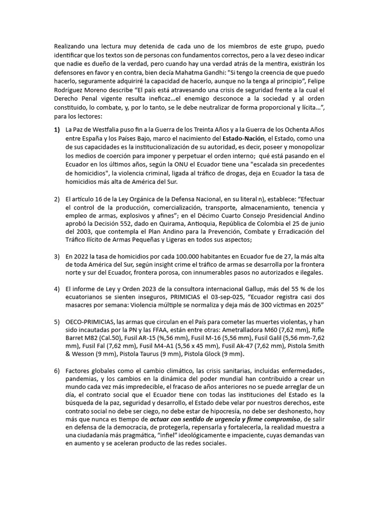Crisis de Seguridad y Violencia en Ecuador | PDF | Rifle | Ecuador