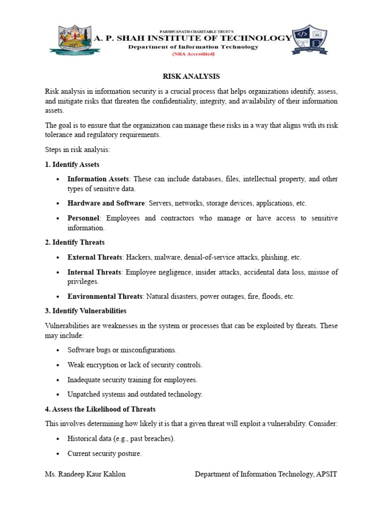 Information Security Risk Analysis Guide | PDF | Risk | Risk Management