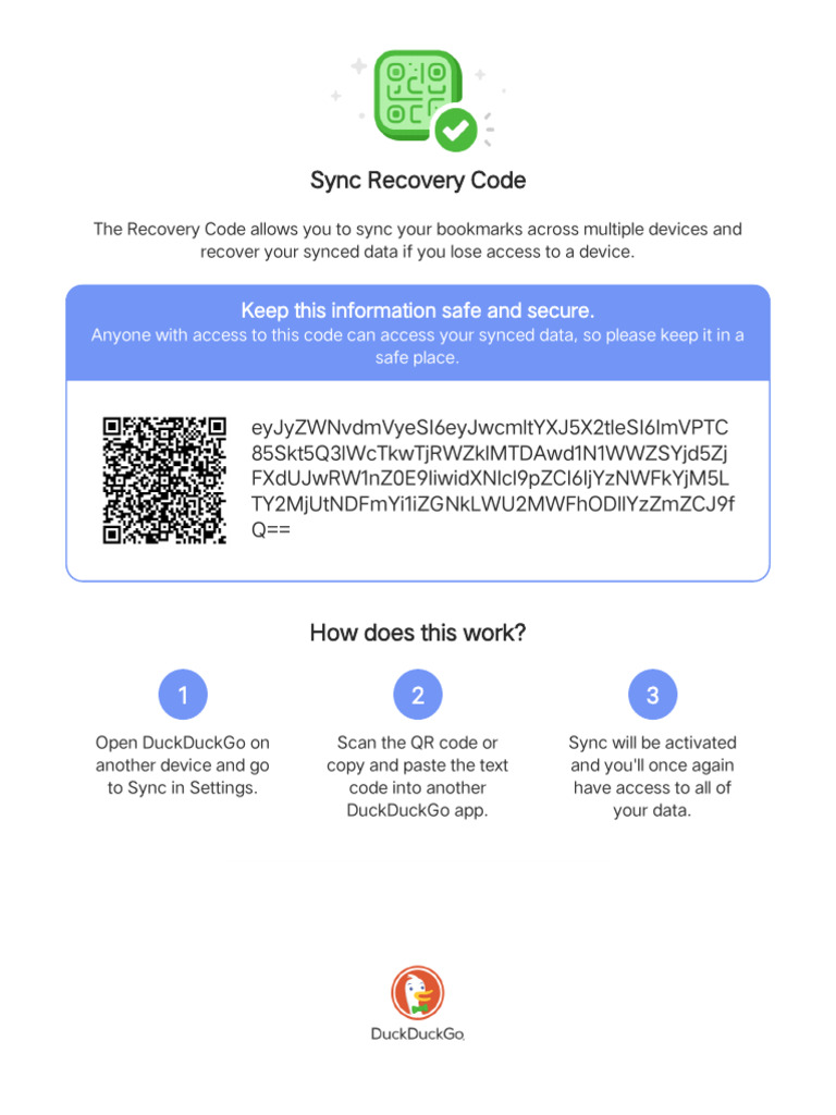 Sync Recovery Code: Keep This Information Safe and Secure | PDF