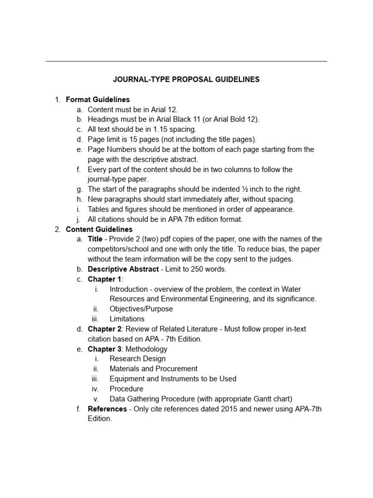 Journal Proposal Format Guidelines | PDF | Apa Style | Abstract (Summary)
