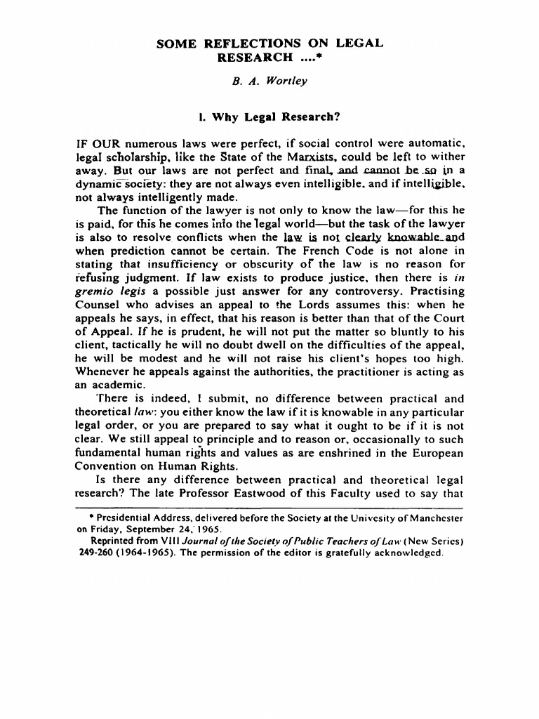 Sem2 ENGLISH Reflections On Legal Research | PDF | Thesis | Justice