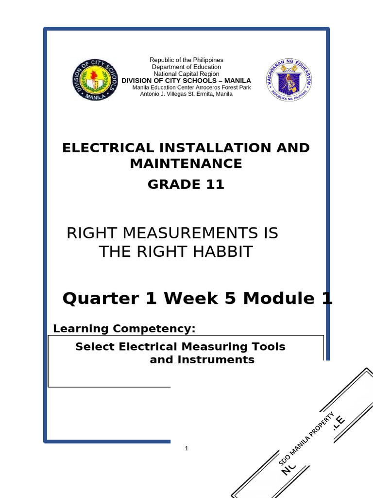 EIM 11 - Q1 - W5 - Mod5 | PDF | Voltage | Electric Current
