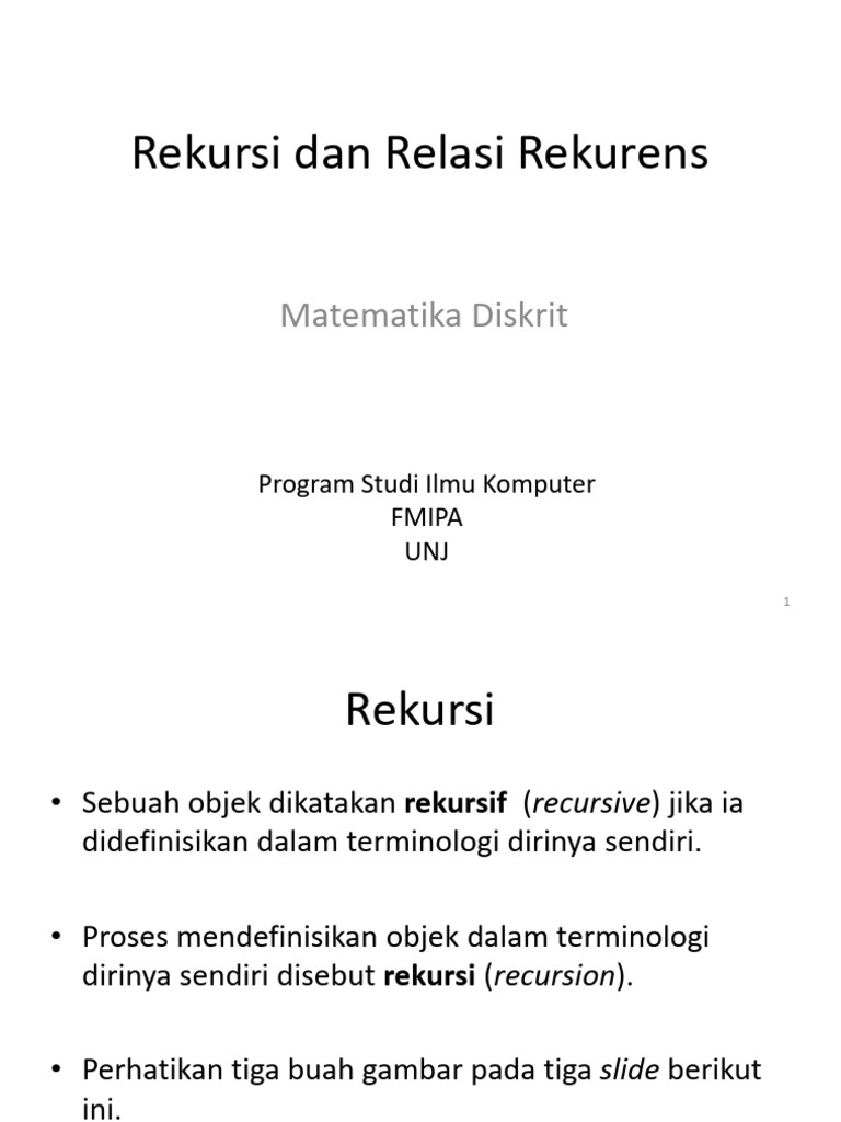Rekursi dan Relasi Rekurens dalam Matematika | PDF