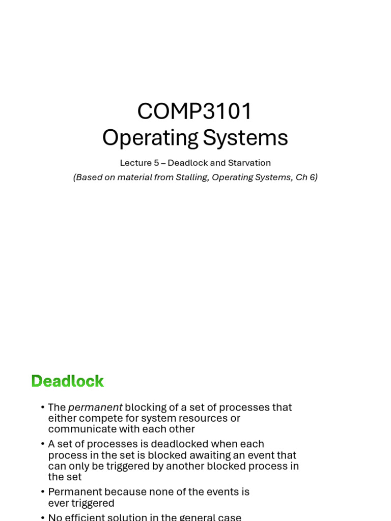 COMP3101 Lecture05 | PDF | Concurrency (Computer Science) | Computer ...