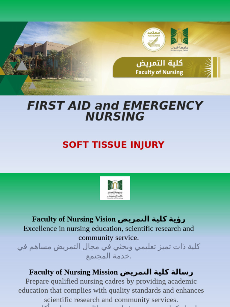 First Aid for Soft Tissue Injuries | PDF | Wound | First Aid