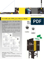 Certificado IFA para Filtros Modulares Multi Dust Bank