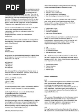 Fundamentals of Nursing Questions