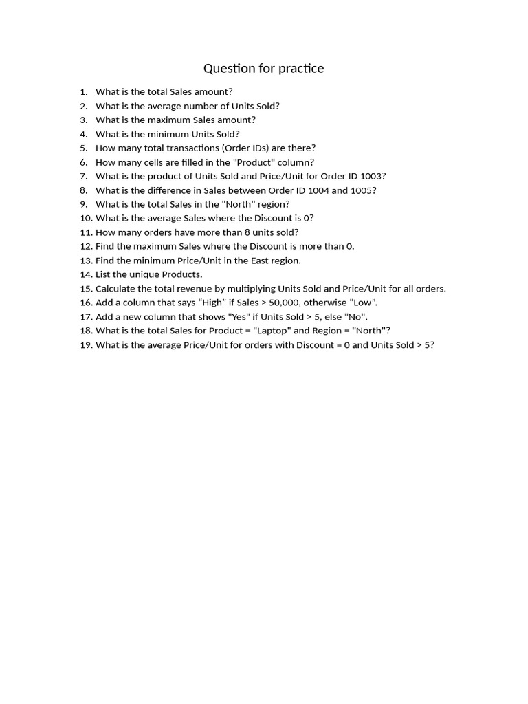 Sales Data Analysis Questions Guide | PDF