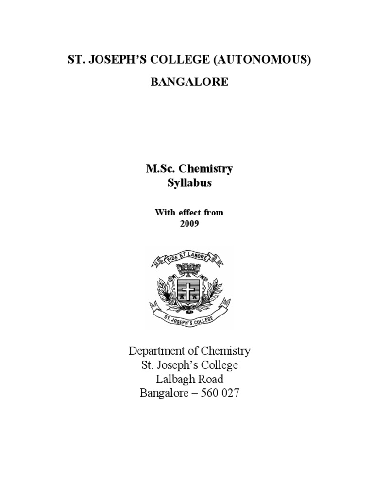 (Analytical Chemistry), St. Joseph's College, Bangalore | Chromatography |  Errors And Residuals