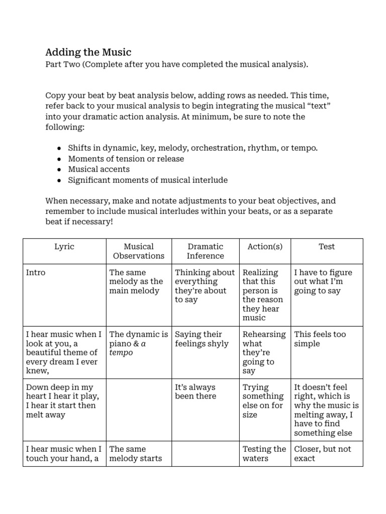 Musical Analysis for Dramatic Action | PDF | Musicology | Musical ...