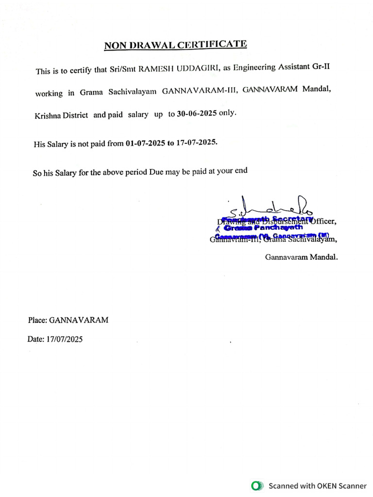 Non Draw Certificate 1 | PDF