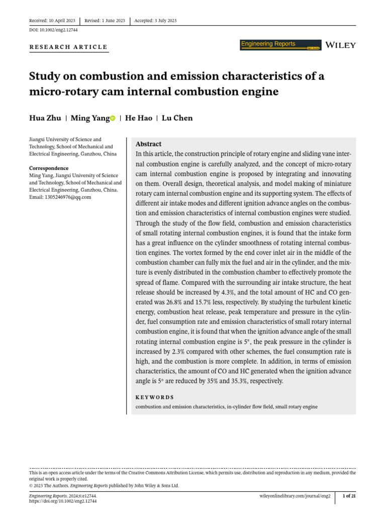 Study On Combustion and Emission Characteristics o | PDF | Internal ...