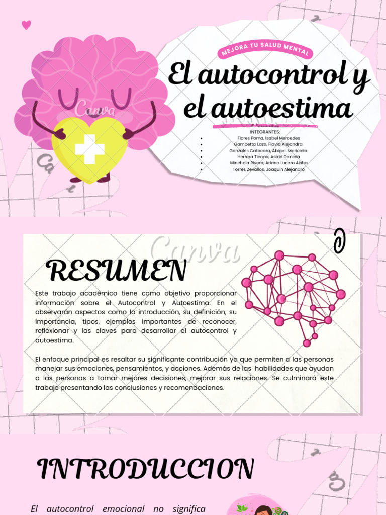 Autocontrol y Autoestima: Claves para el Bienestar | PDF | Autoestima ...