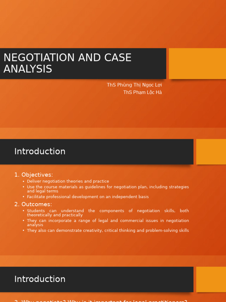 Negotiation and Case Analysis s1 | PDF | Negotiation | Lease