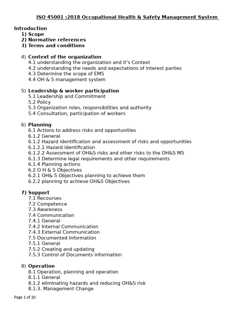 ISO 45001:2018 OH&S Management Guide | PDF | Audit | Occupational ...
