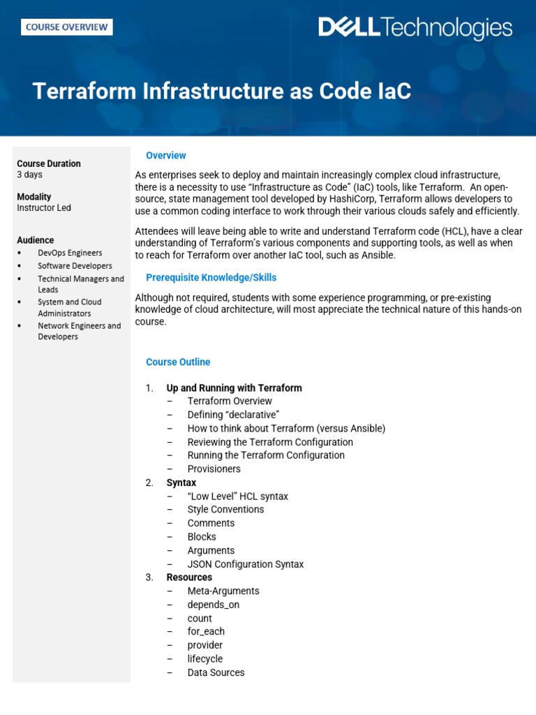 Terraform Infrastructure Course Overview | PDF | Computer Science ...