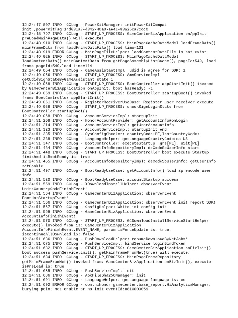GameCenterBizApplication Startup Log | PDF | Computer Standards ...