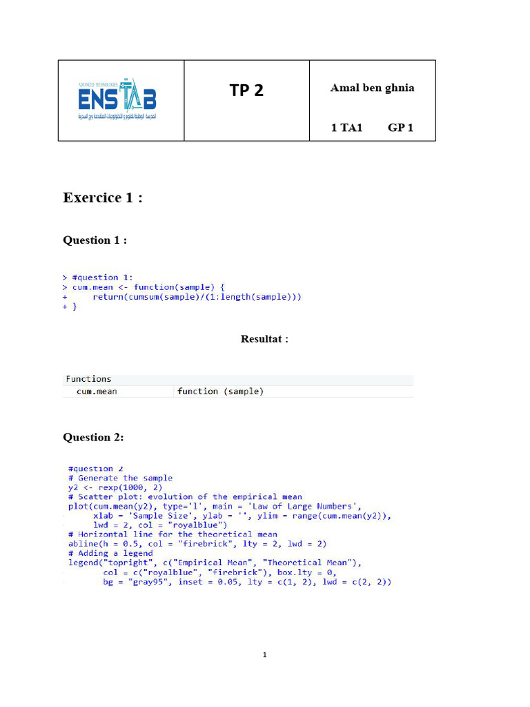 TP 2 Satatsitques | PDF