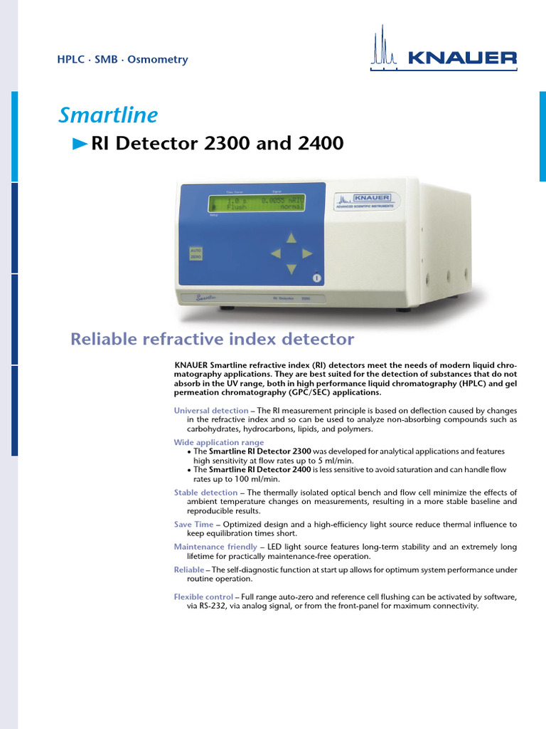 B e DT Smartline Ri Detector 2300 2400 | PDF | High Performance Liquid ...