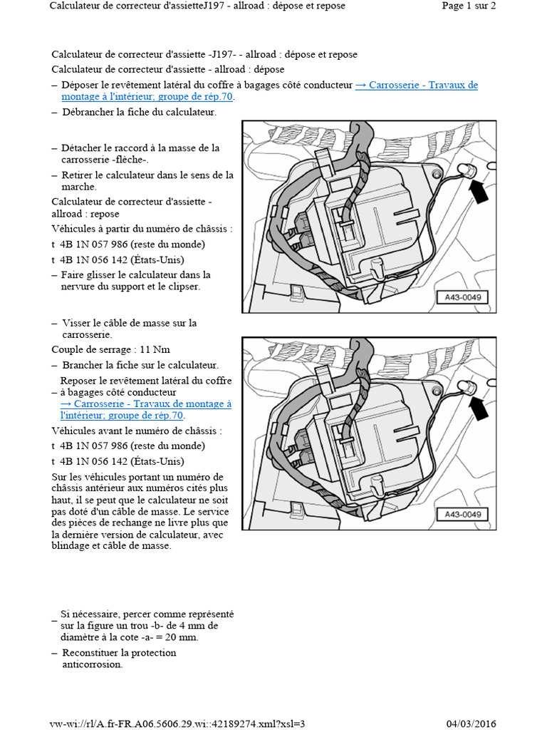 Dépose et repose calculateur J197 allroad | PDF