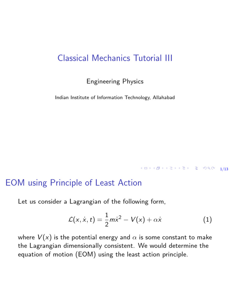 EOM and Calculus of Variation Explained | PDF | Lagrangian Mechanics ...