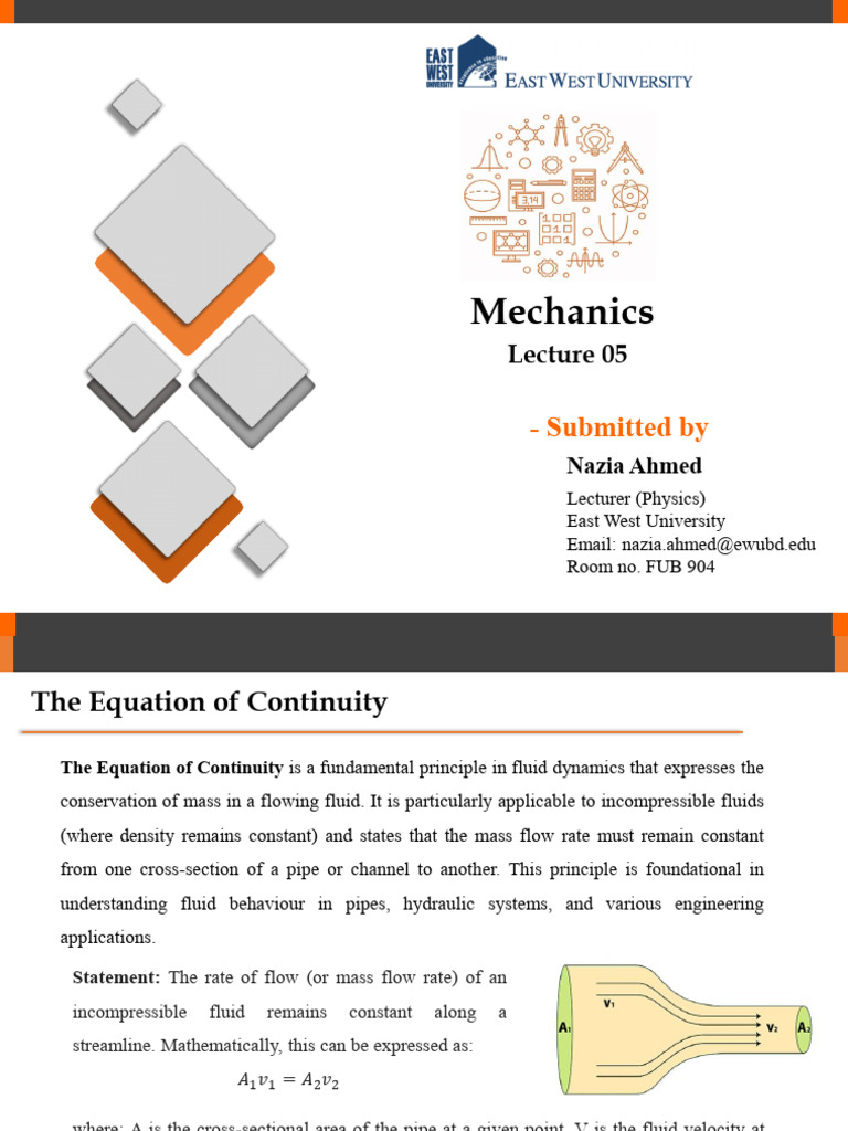 Understanding the Continuity Equation in Fluid Dynamics | PDF | Fluid ...
