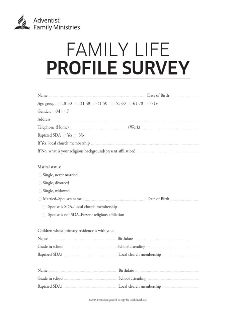 Family Life Profile and Interest Survey | PDF | Divorce | Social Psychology