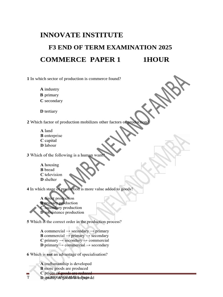 F3 (Commerce) P1 - 063217 | PDF | Commerce | Warehouse