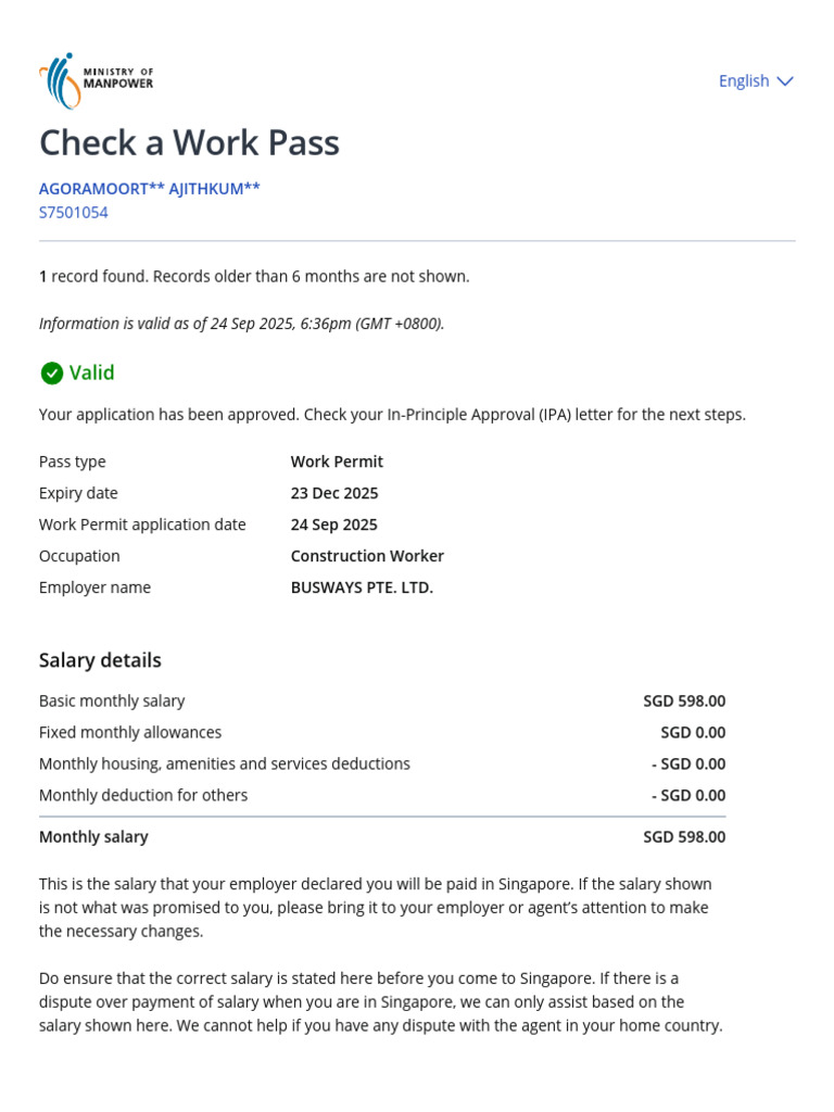 MOM - Check A Work Pass | PDF